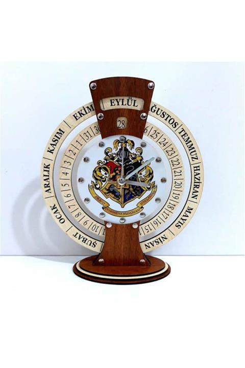 kendiemeğim Takvimli Saat (maya Takvimi) Hogwards Logo