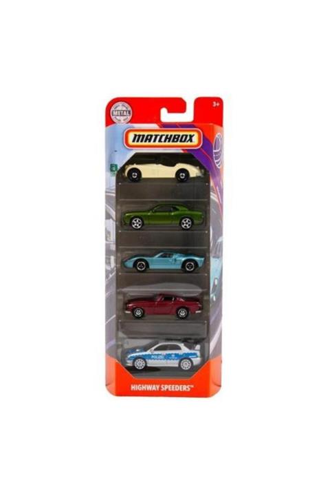 Matchbox Matchbox Metal Beşli Araba Seti Hıghway Speeders C1817-gkj08