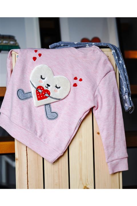 Gubi Kids Unisex  Bebek Takımı Kalpli Ikili