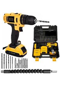 Jetta Power Tools 36v 5ah Li Sjs Çift Metal Şanzuman Çift Akülü Şarjlı Matkap 18 Parça Set