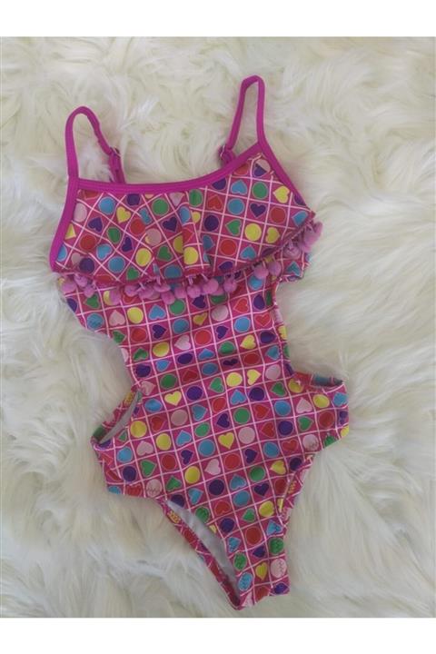 STARLİTE Kız Çocuk Pembe Desenli Mayokini