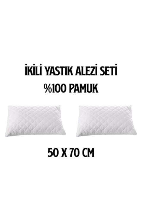 Vip Home Concept Ikili Set Kapitoneli %100 Pamuk Yastık Alezi 50x70cm
