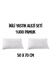 Vip Home Concept Ikili Set Kapitoneli %100 Pamuk Yastık Alezi 50x70cm