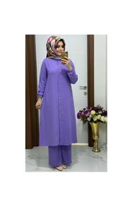 modasura 7035 K 20 Lila Tunik Pantolon Takım