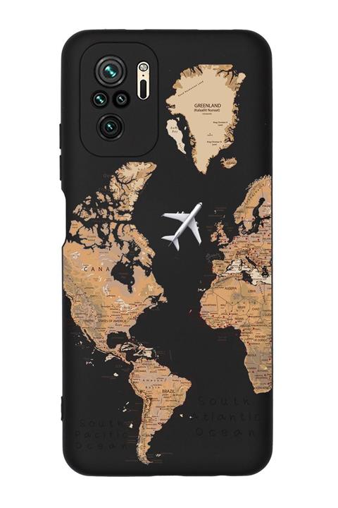 mooodcase Redmi Note 10 Dünya Harita Desenli Premium Silikonlu Telefon Kılıfı