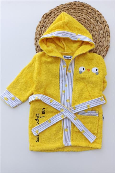 ALİSS Unisex Çocuk Sarı Bornoz