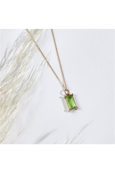 Studio D'oro Peridot Baguette 14k Altın Kolye