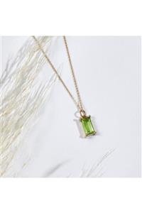 Studio D'oro Peridot Baguette 14k Altın Kolye