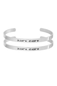 BYCUFF Unisex Silver Bileklik ve Kolye Set İkili