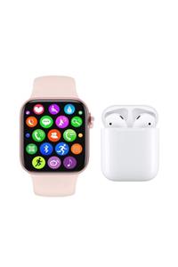 Seka Alışveriş Akıllı Saat Smartwatch 6 + Airpods 12  Uyumlu Siyah Tws Kablosuz Kulaklık Ikili Kombin (watch 6)