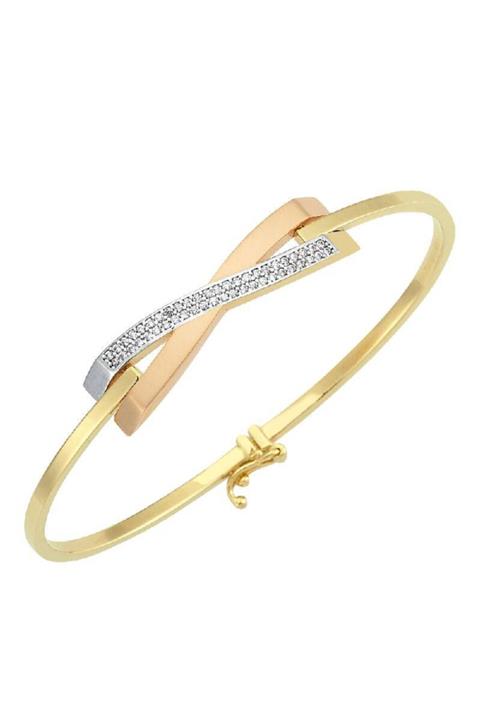 Assos Pırlanta Taşlı Altın Kelepçe Bilezik