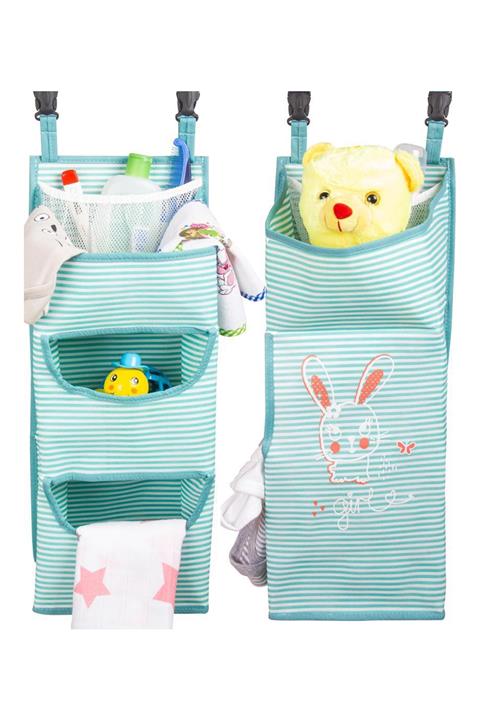 LadyModa 2li Beşik Organizer | Bebek Odası Organizer Mavi 01