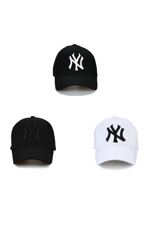 NuxFah Unisex Siyah Ny Şapka 3'lü Set