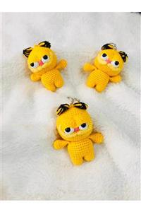 YANNS Amigurumi Özel Tasarım El Örgüsü Garfield Anahtarlık Çanta Süsü Handmade 1 Adet