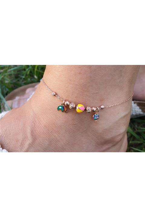 Roza Gümüş 925 Ayar Gümüş Rose Model  Halhal