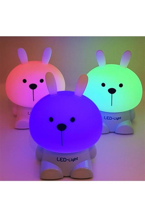 Hediye Kesesi Tavşan Figürlü Ledli Gece Lambası