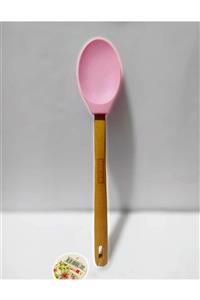 Micra Ahşap Saplı Yanmaz Yapışmaz Silikon Kaşık Spatula 32 Cm