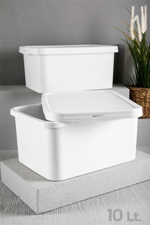 Doreline Storum 10 Lt Beyaz Çok Amaçlı Dolap Içi Düzenleyici Kutu, Dekoratif Saklama Kutusu, Raf Organizer