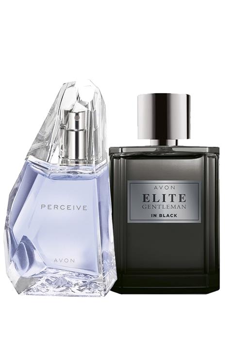 AVON Elite Gentleman In Black Erkek Parfüm Ve Perceive Edp 50 ml Kadın Parfüm Paketi 8681298014591