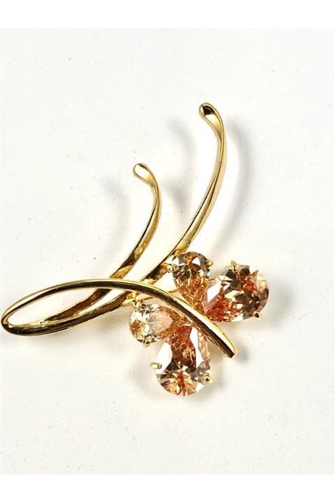 turkuazbijuteri Broş-yusufçuk-topaz Taşlı -zirkon Taş