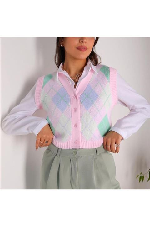 Afiş Butik Baklava Desenli Süveter