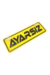 Oto Aksesuarcım Ayarsız Yazılı Sarı Dekor Plaka Vantuzlu Cam Süsü 22x7.5cm