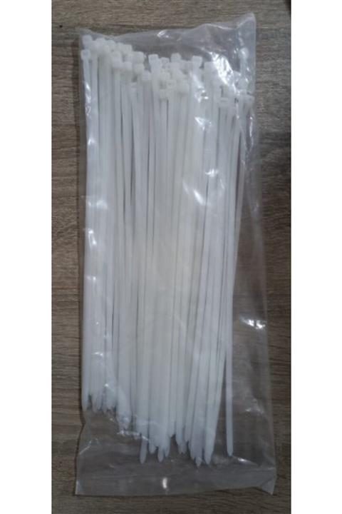 AKSUFEZ (falçata Hediyeli) Plastik Beyaz Cırt Kelepçe 4.8 X 250 Mm 100 Lü Tnr-0232