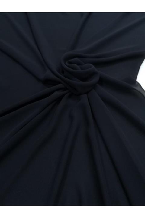 MLK Krep Şifon Kumaş-siyah