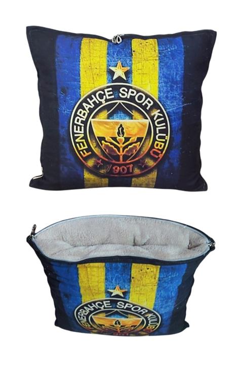 Caisya Butik Fenerbahçe Baskılı Opsiyonel Battaniyeli Yastık Kırlent