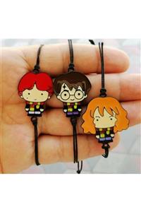 AlpCollection Harry Potter Best Friends Bff Ayarlanabilir Üçlü Bileklik Set