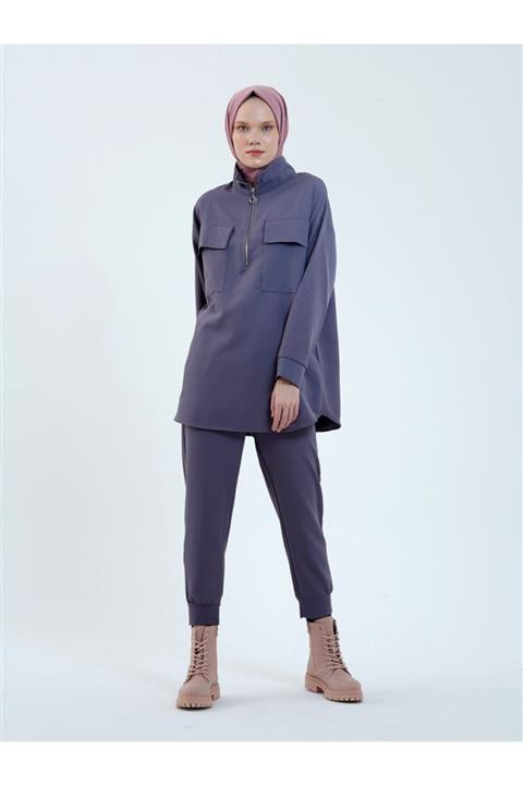 MaraSender Antrasit Fermuarlı Cepli Spor Takım