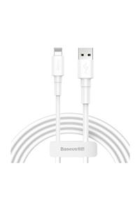 Baseus 2.4A Mini White Lightning Uyumlu  Şarj ve Data Kablosu 1 mt Beyaz