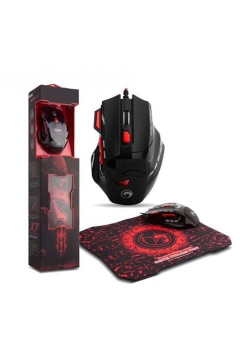 POLYGOLD X7 Işıklı Kablolu Oyuncu Mouse + Mouse Pad 3200 Dpı