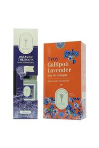 Dr. Lavender Cam Lavanta Kolonyası 260 ml + Çubuklu Lavanta Kokusu Lavanta Oda Parfümü 100 ml