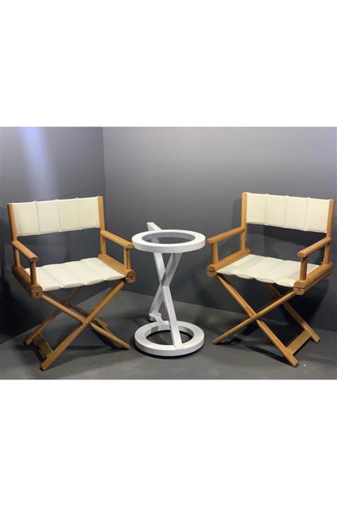 CMF AKSESUAR Ahşap Yönetmen Koltuğu - Set