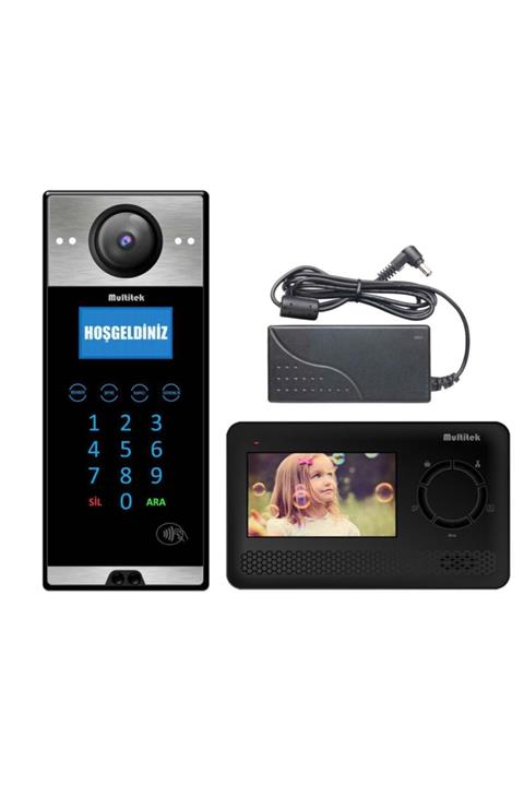 Multitek 13 Daire Mb-12 Görüntülü Diafon Siyah