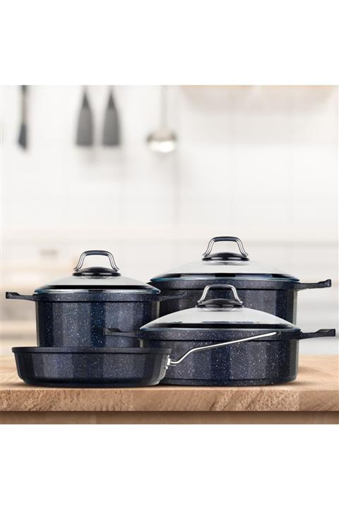 Masterchef Poligan 7 Parça Döküm Granit Tencere Seti
