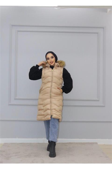 KRAL MODA Uzun Parlak Şişme Yelek