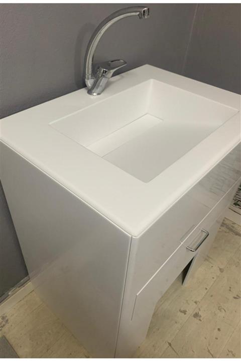 detay yapı Sibel ırk Corian (akrilik) Ayaklı Gizli Giderli Lavabo
