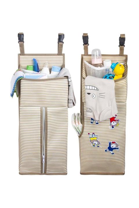LadyModa 2li Beşik Organizer | Bebek Odası Organizer Kahve 02