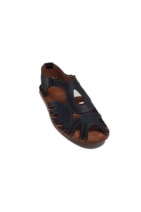 KAPAR Kadın Siyah Hakiki Deri Sandalet