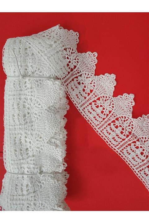 DUAYEN Güpür Dantel Kenar Geniş Çamdibi Desen 8,5 Metre