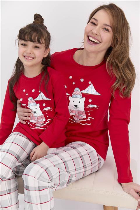 ROLY POLY Anne-kız Kombin Kırmızı Pijama Takım