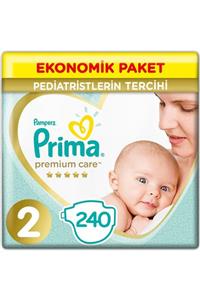 Prima 2 Beden Yenidoğan Premium Care Bebek Bezi (4*60) 240 Adet