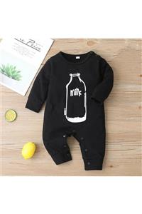 runbaby Murat Baby Milk Baskılı Çıtçıtlı Bebek Tulum