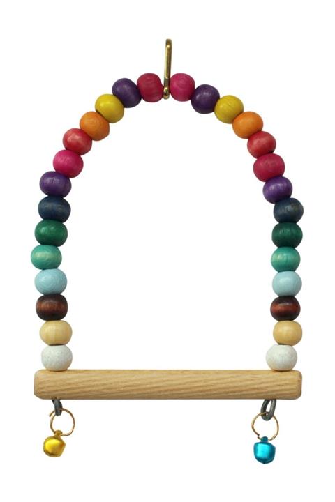 Vit'Arte Muhabbet  Ahşap Boncuk Renkli Kuşu Salıncağı