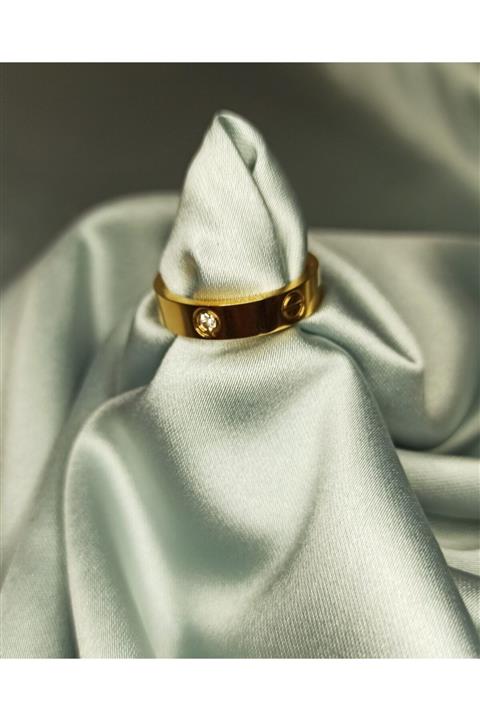 Serra crystal Kadın Gold Cartier Çelik Yüzük Gold