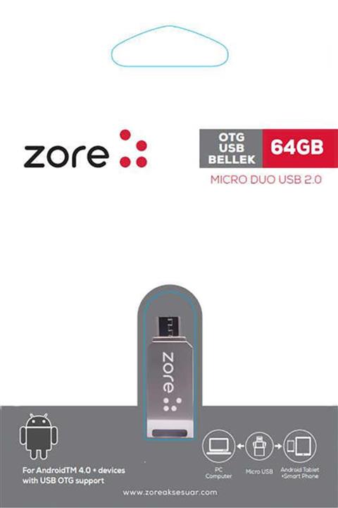 TeknoDuvar Zore Om1 Micro Usb Metal Otg 64 Gb Bellek Hafıza Kartı