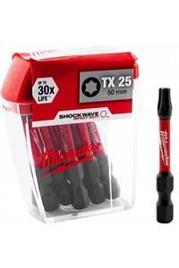 Milwaukee Tx25x50mm Torx Shockwave Vidalama Ucu 10'lu Paket