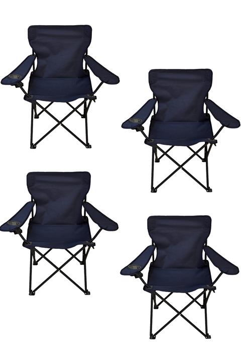 KAPLANLAR Kamp Sandalyesi - Lacivert 4'lü